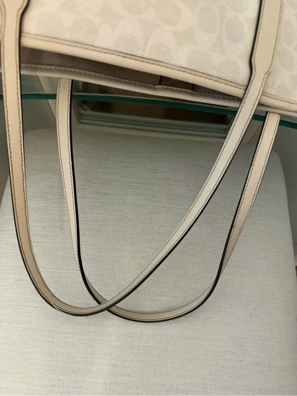 Coach Cream Signature Tote with Neutral Trim